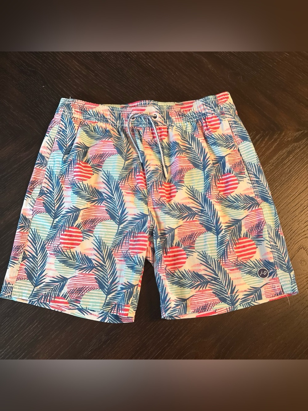 johnnie-O Palm & Stripe Swim Shorts boys 14